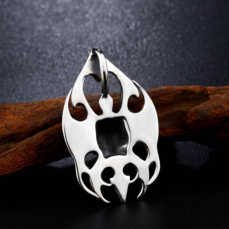 Fire Biker Skull Pendant