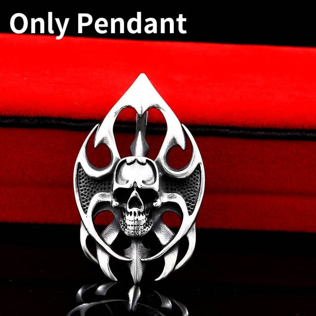 Fire Biker Skull Pendant