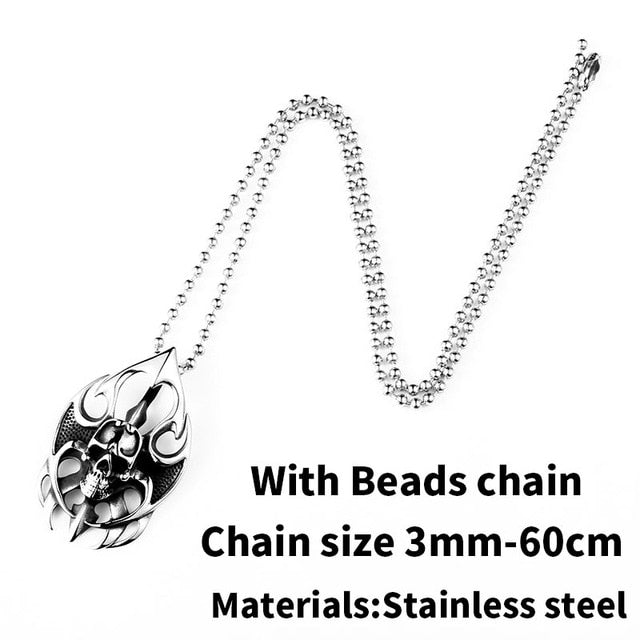 Fire Biker Skull Pendant