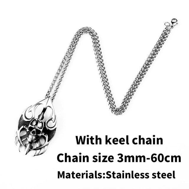 Fire Biker Skull Pendant