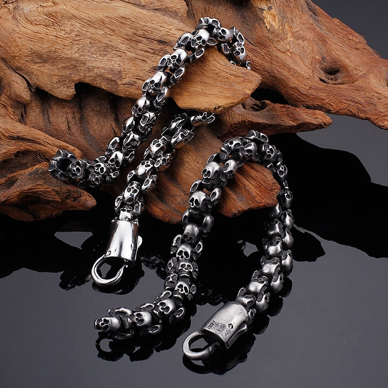 High Quality Stainless Steel Punk Rock Skull Bracelet