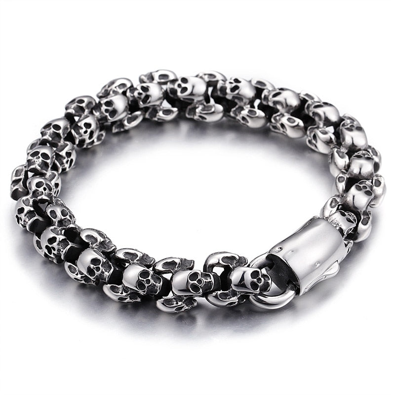 High Quality Stainless Steel Punk Rock Skull Bracelet