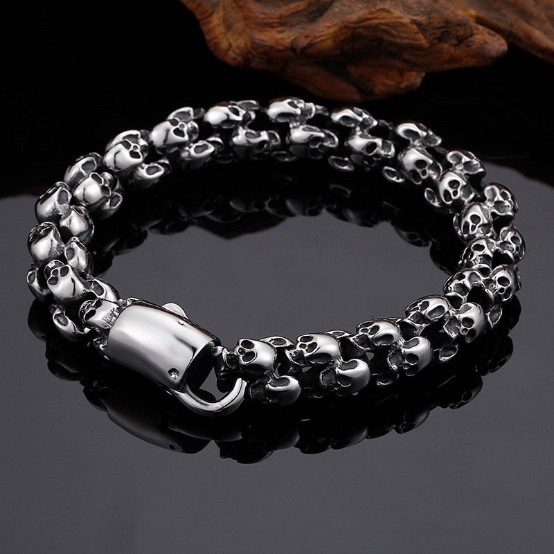 High Quality Stainless Steel Punk Rock Skull Bracelet