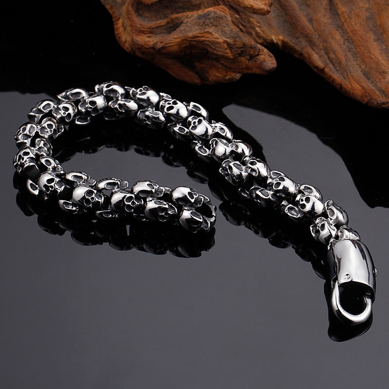 High Quality Stainless Steel Punk Rock Skull Bracelet