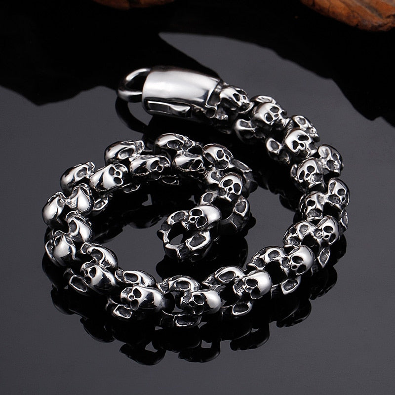 High Quality Stainless Steel Punk Rock Skull Bracelet