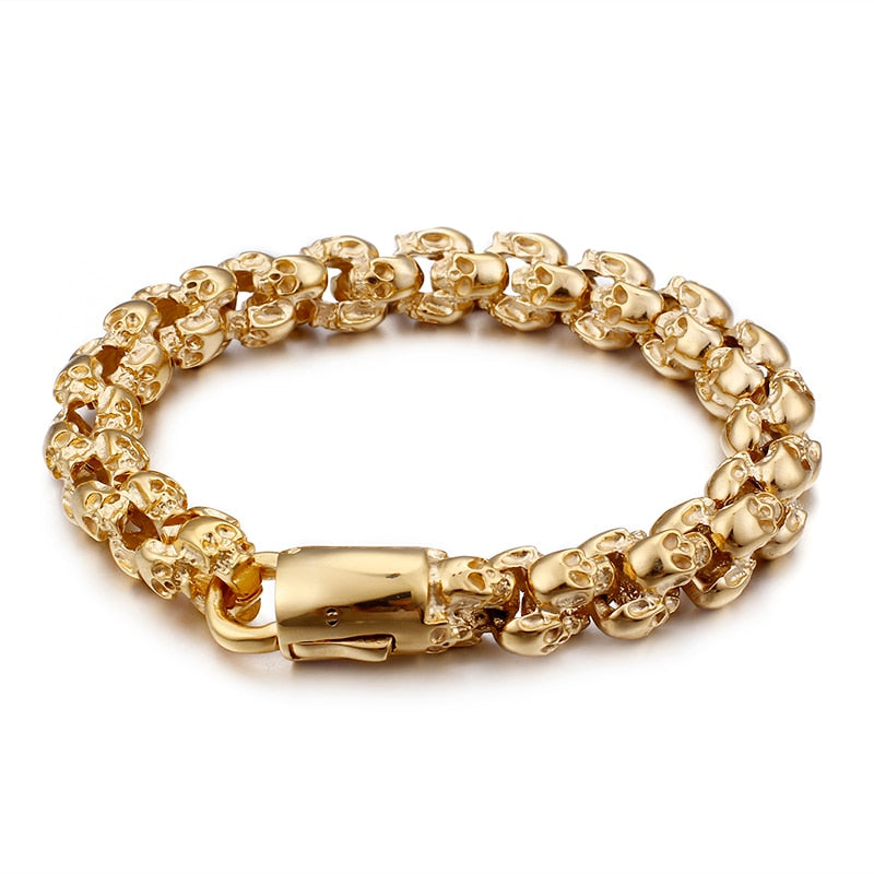 High Quality Stainless Steel Punk Rock Skull Bracelet