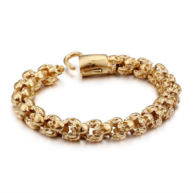 High Quality Stainless Steel Punk Rock Skull Bracelet