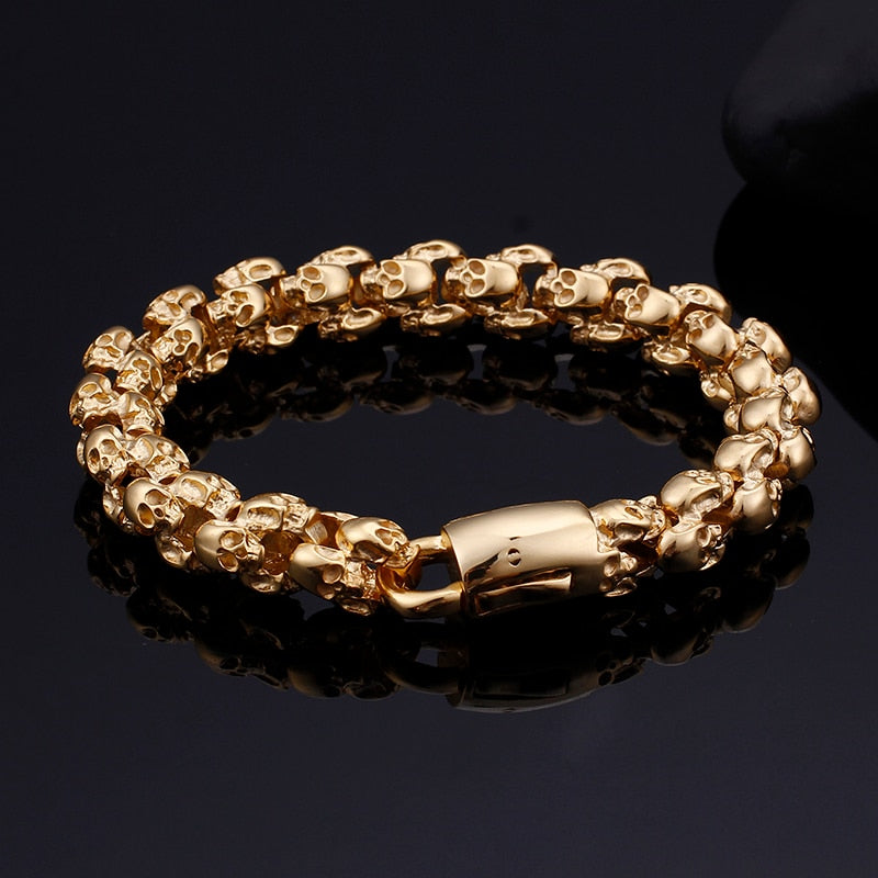 High Quality Stainless Steel Punk Rock Skull Bracelet