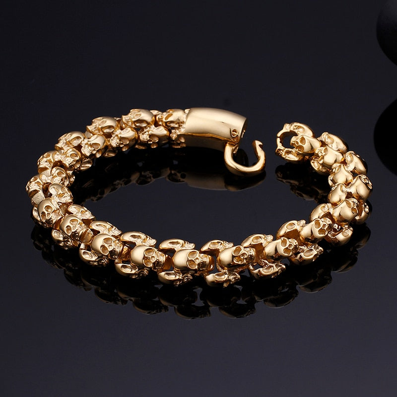 High Quality Stainless Steel Punk Rock Skull Bracelet