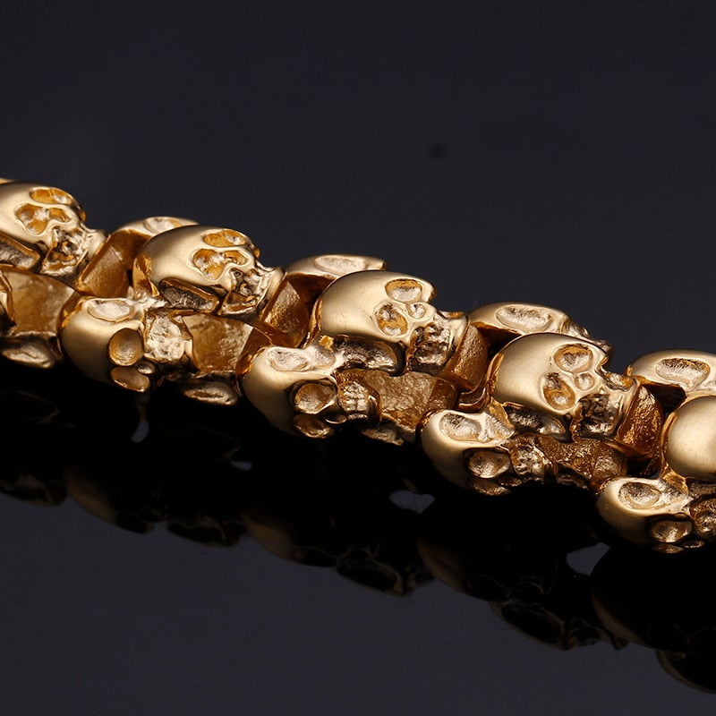 High Quality Stainless Steel Punk Rock Skull Bracelet