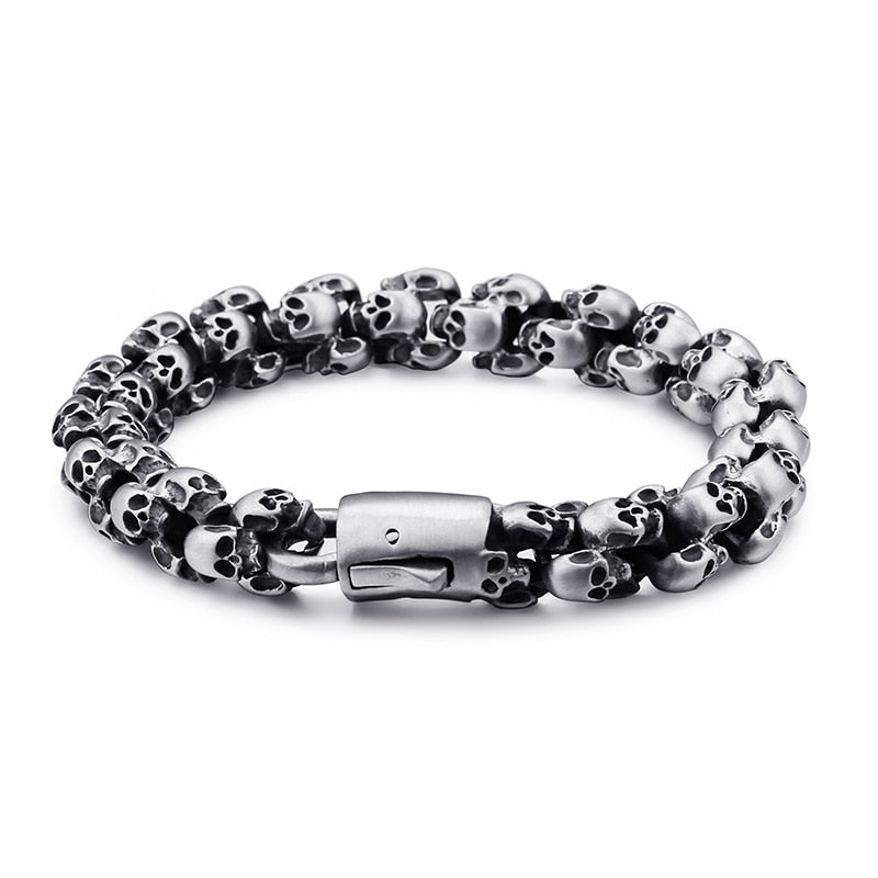 High Quality Stainless Steel Punk Rock Skull Bracelet