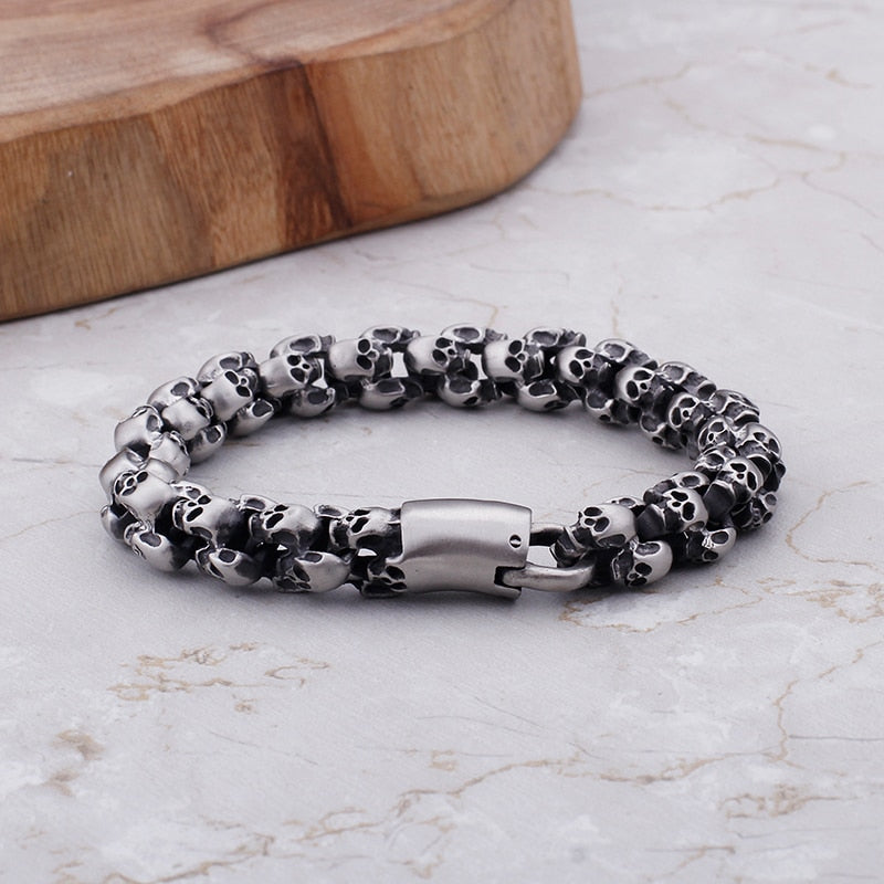 High Quality Stainless Steel Punk Rock Skull Bracelet