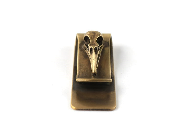 Brass Bird Skull Money Clip