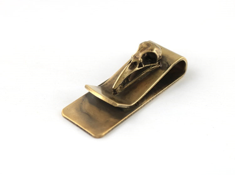 Brass Bird Skull Money Clip