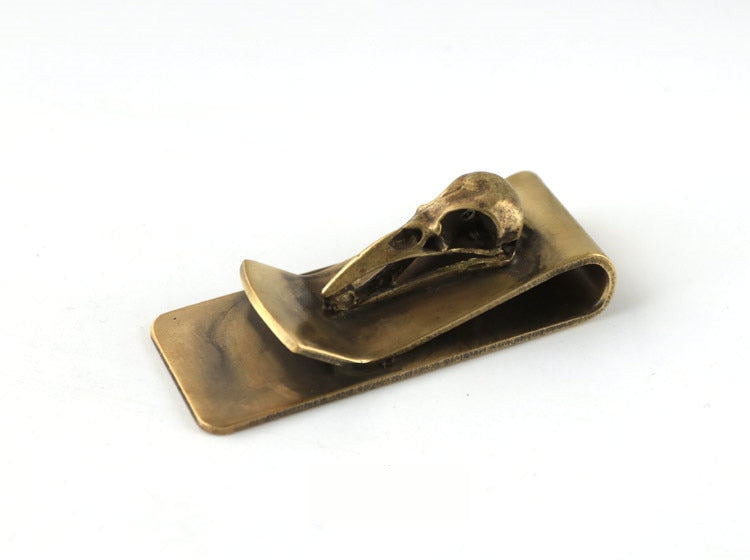 Brass Bird Skull Money Clip