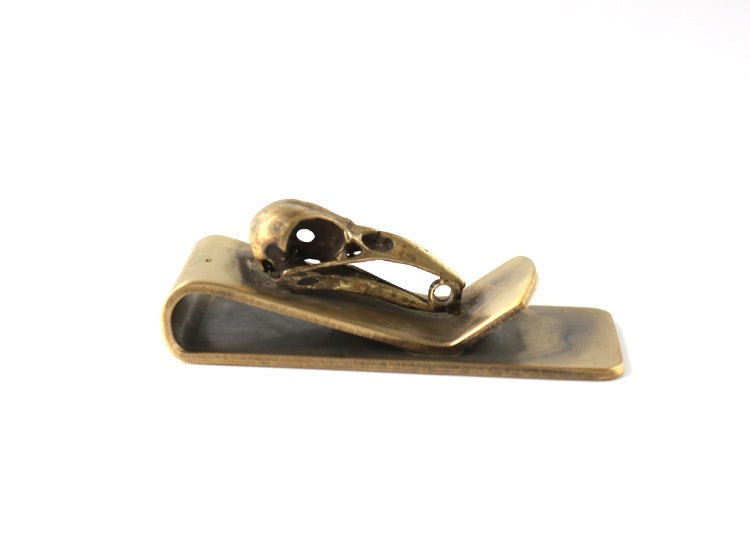 Brass Bird Skull Money Clip
