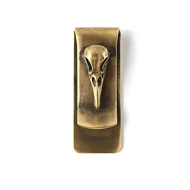 Brass Bird Skull Money Clip