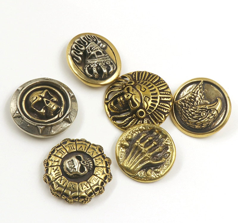 Brass Embossed Skull Conchos