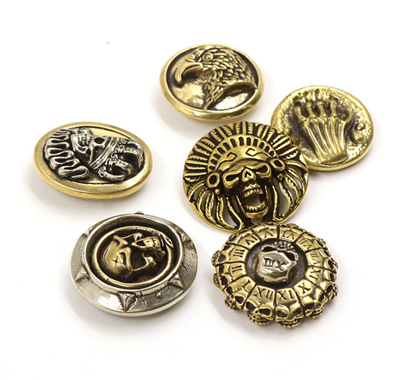 Brass Embossed Skull Conchos
