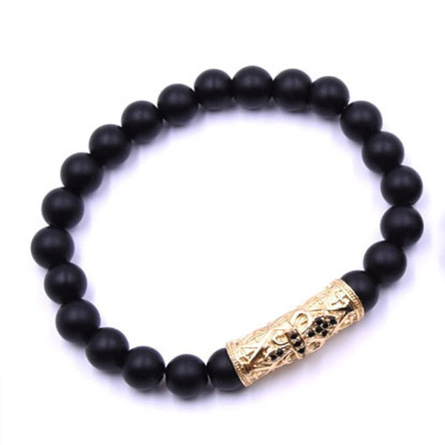 Natural Stone Beads Skull Bracelets