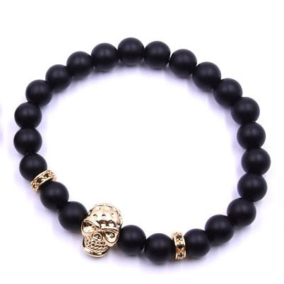 Natural Stone Beads Skull Bracelets