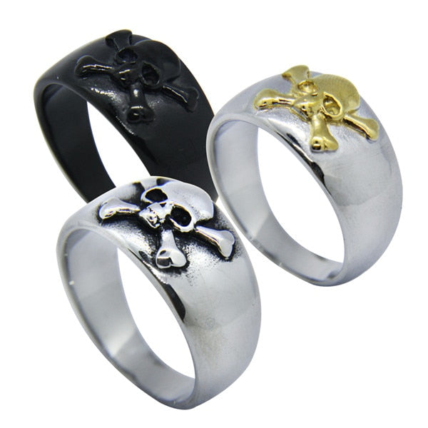 316L Stainless Steel Cross Skull Rings