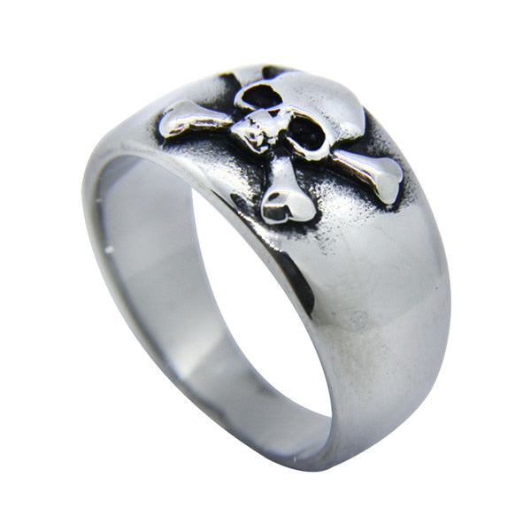 316L Stainless Steel Cross Skull Rings