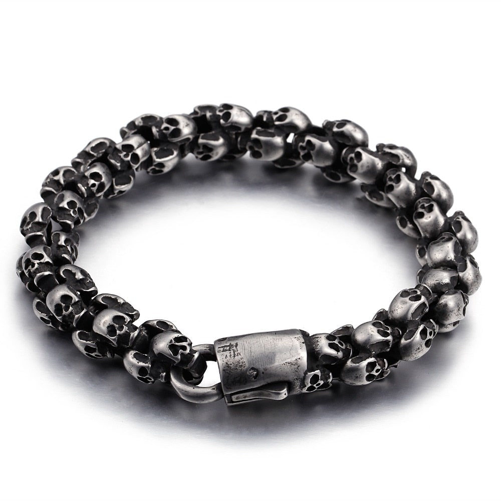 High Quality Stainless Steel Punk Rock Skull Bracelet