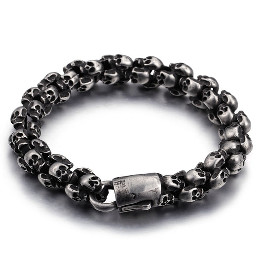 High Quality Stainless Steel Punk Rock Skull Bracelet