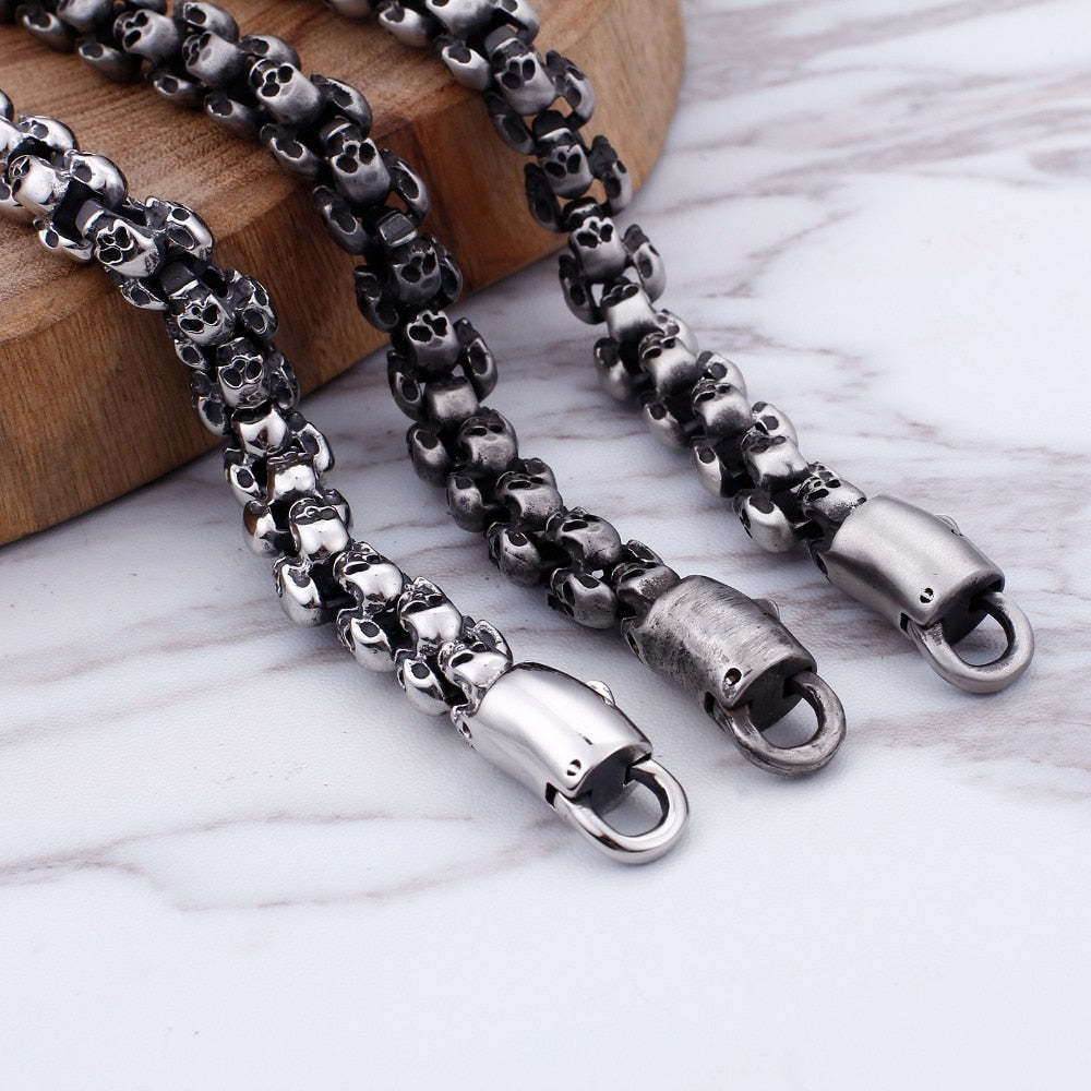 High Quality Stainless Steel Punk Rock Skull Bracelet