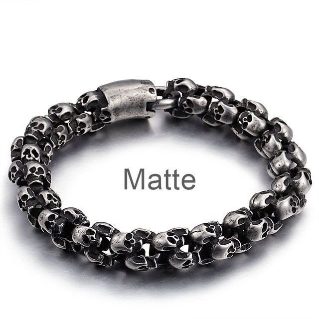 High Quality Stainless Steel Punk Rock Skull Bracelet