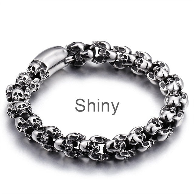 High Quality Stainless Steel Punk Rock Skull Bracelet