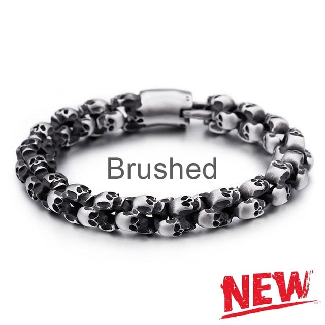 High Quality Stainless Steel Punk Rock Skull Bracelet