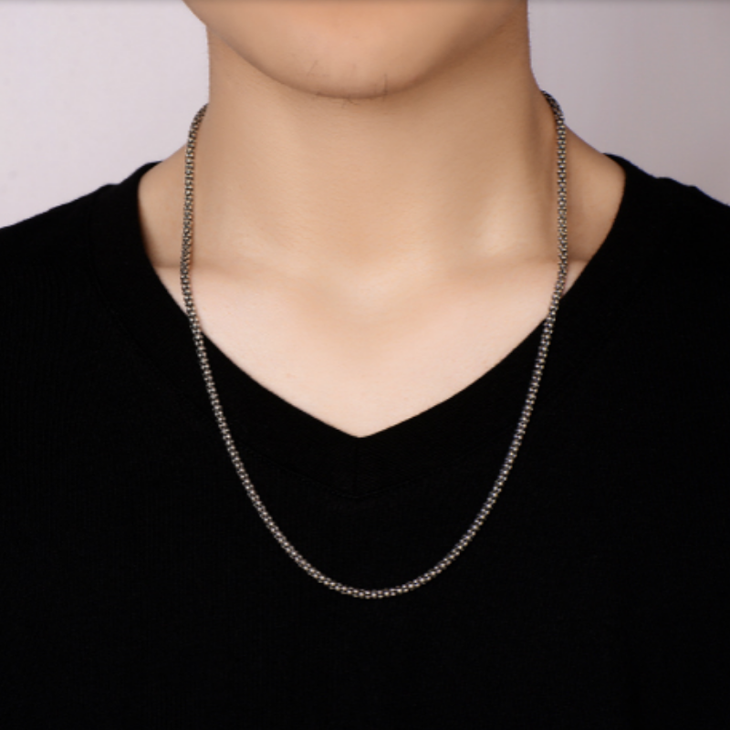 Real Silver 3mm Corn Chain Necklace