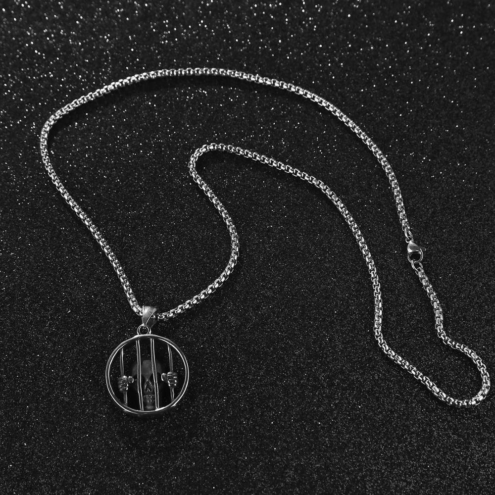 Vintage Prisoner Skull Pendant Necklace
