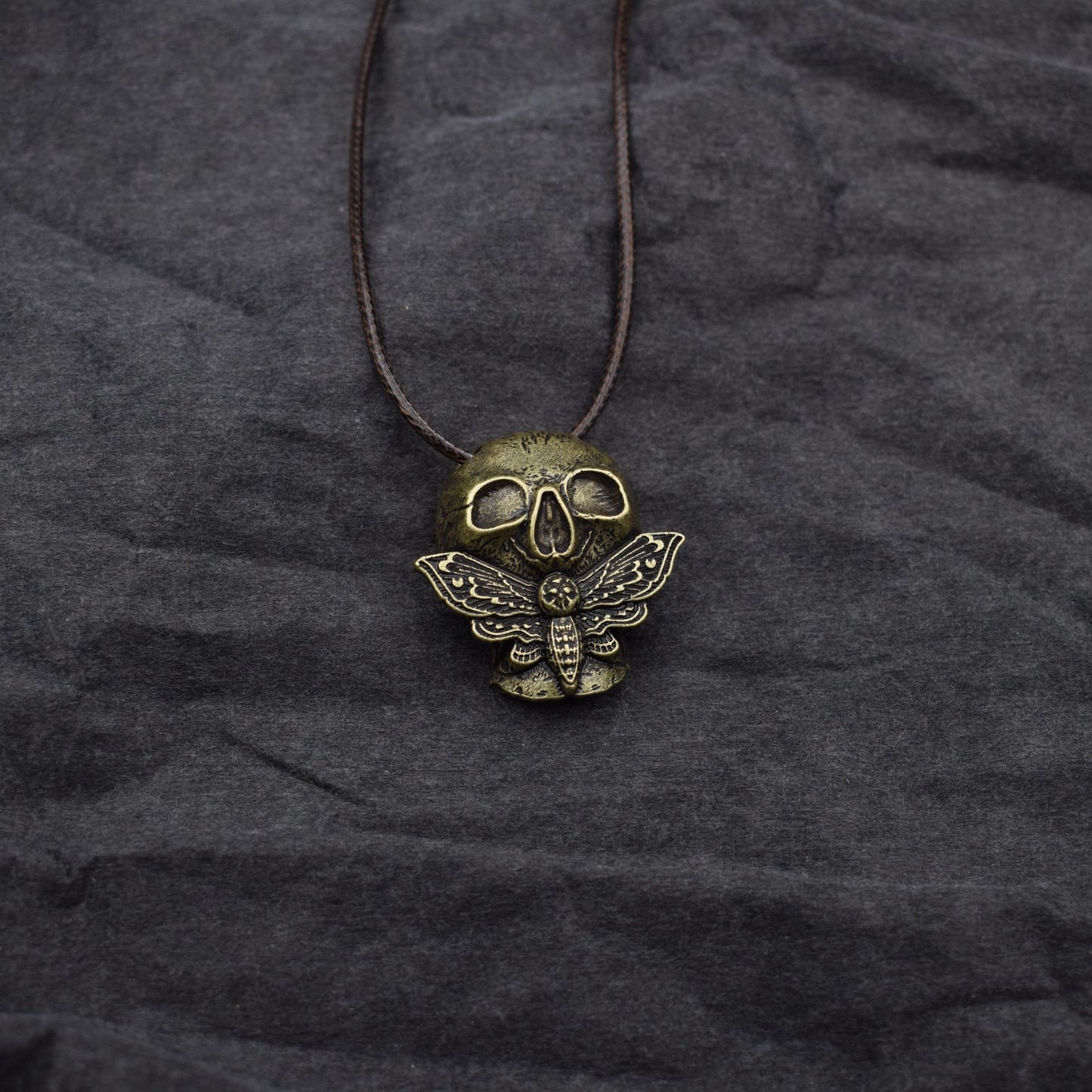 Dead Moth Skull Pendant Necklace