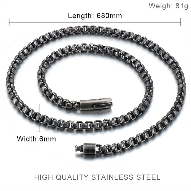 Stainless Steel Brushed Matte Box Link Chains