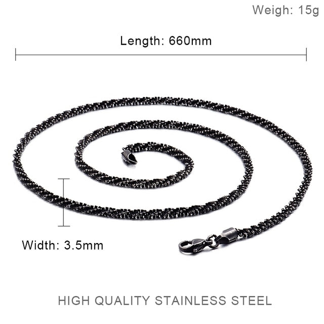 Stainless Steel Brushed Matte Box Link Chains