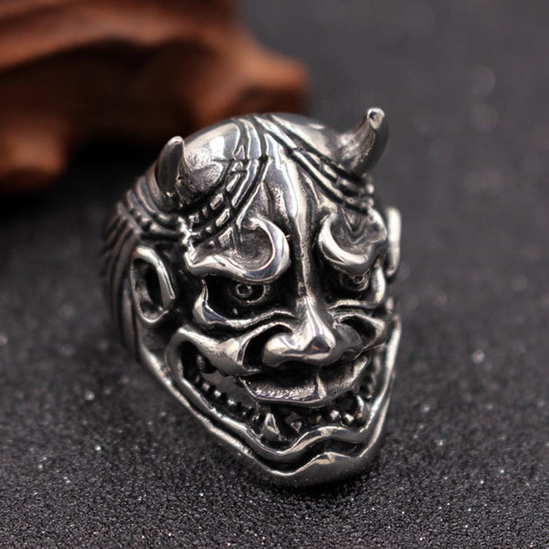 Biker Angry Dead Devil Skull Ring