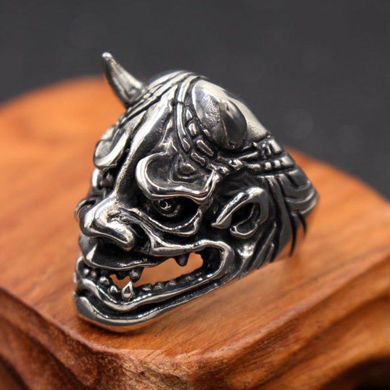Biker Angry Dead Devil Skull Ring
