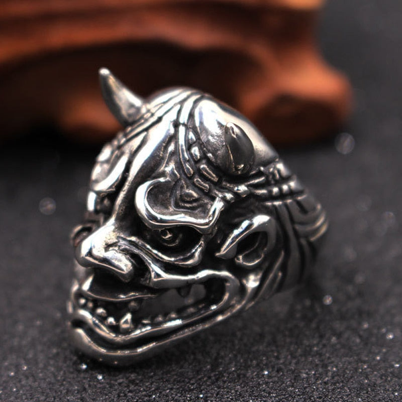 Biker Angry Dead Devil Skull Ring