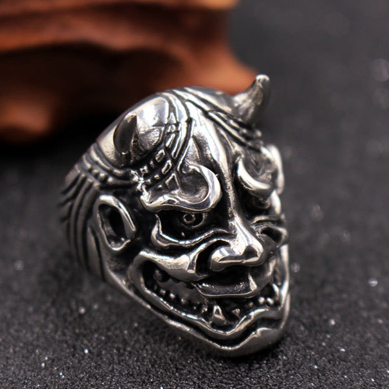 Biker Angry Dead Devil Skull Ring