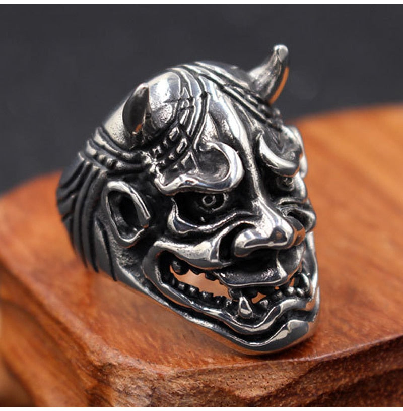 Biker Angry Dead Devil Skull Ring