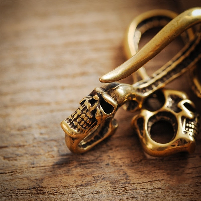 Vintage Brass Skull Head Keychain Hook. Badass birthday gifts. Badass Christmas gifts for badasses. Badass skull accessories. Valentine gifts for him and her. Anniversary gift for him and her. Anniversary gift for my badass husband and wife. Badass Birthday gift for my badass boyfriend and girlfriend. Badass Birthday gift for my badass husband and wife. Coolest gift for dad. Special gift for father's day.
