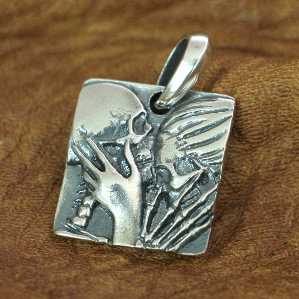 925 Sterling Silver Love Forever Skull Pendant