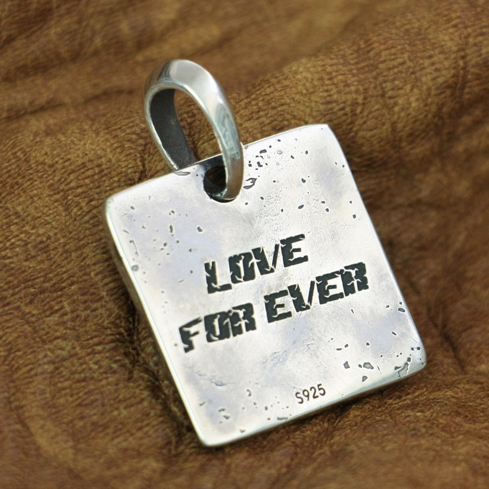 925 Sterling Silver Love Forever Skull Pendant