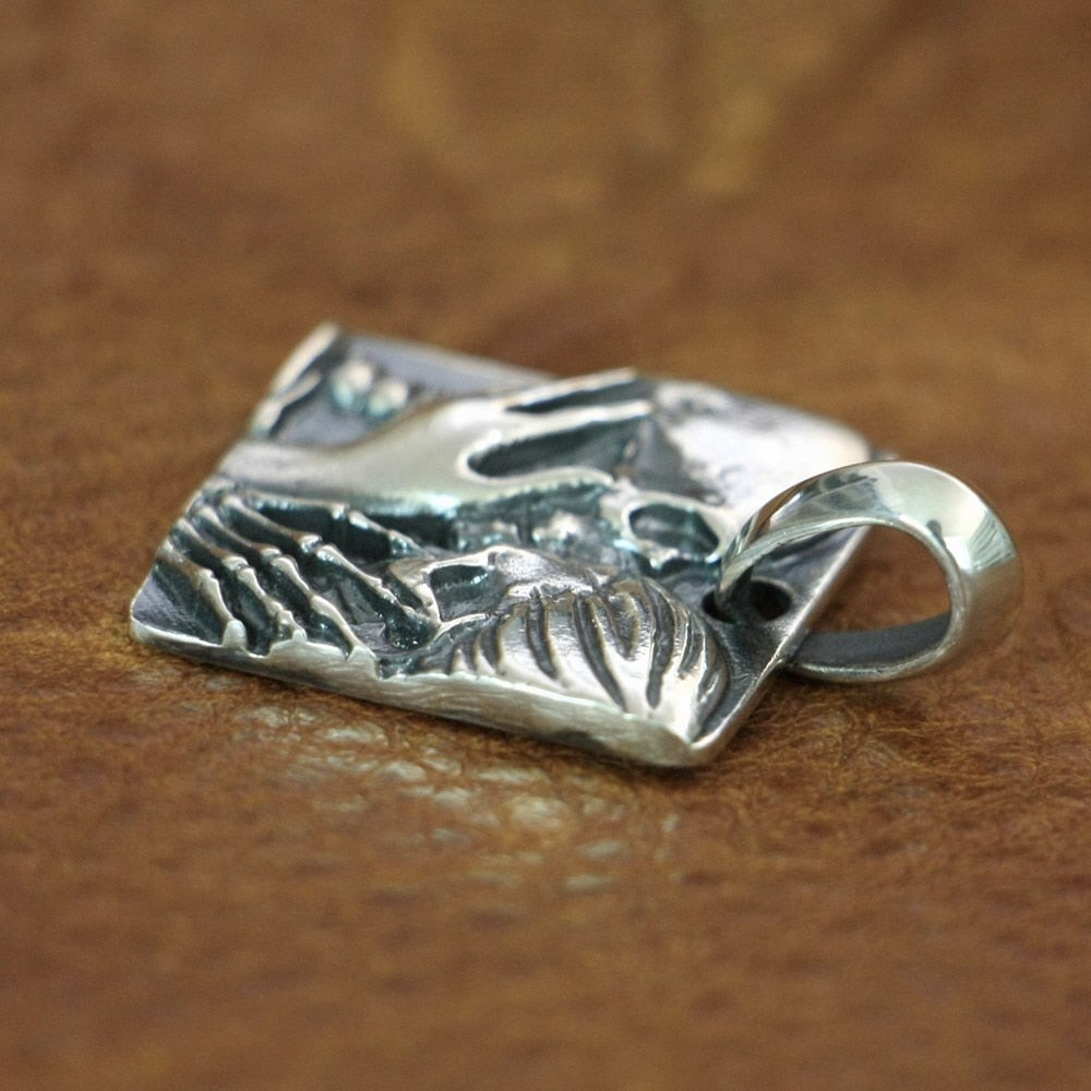 925 Sterling Silver Love Forever Skull Pendant