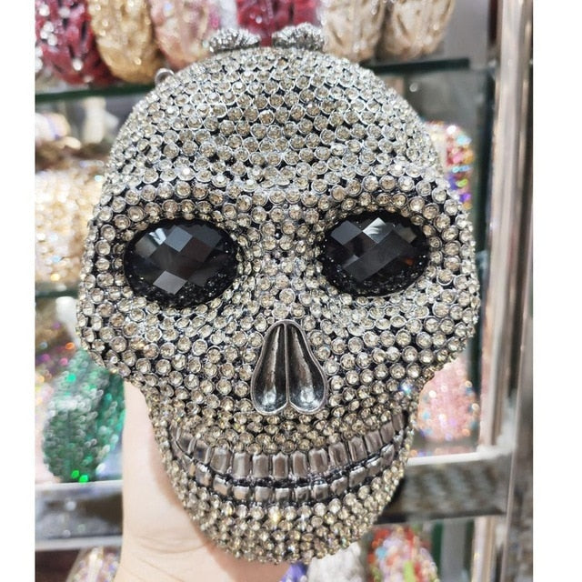 Handmade Skull Crystal Women Evening Bags