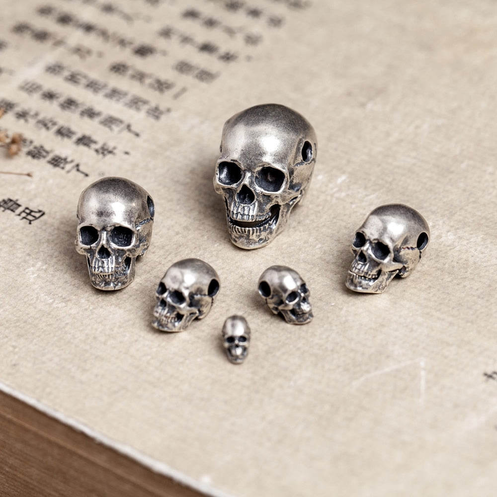 Big to Small 925 Sterling Silver Skull Pendants. Badass skull pendants. Badass skull jewlwelry. Badass biker jewelry. Badass skull accessories.