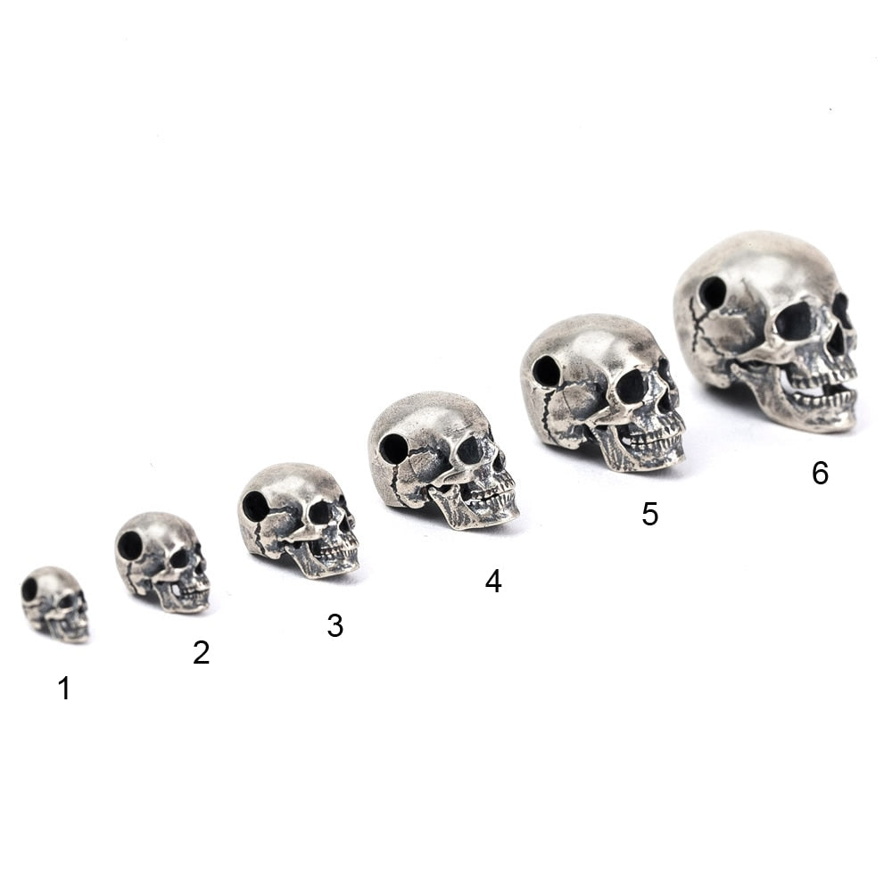 Big to Small 925 Sterling Silver Skull Pendants. Badass skull pendants. Badass skull jewlwelry. Badass biker jewelry. Badass skull accessories.